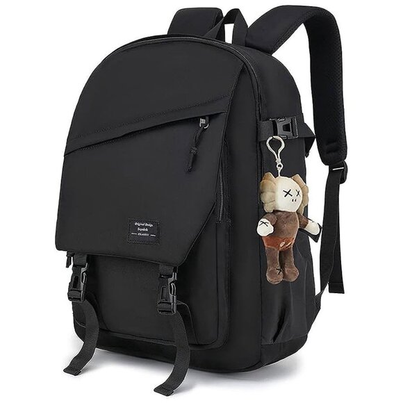 School Backpack Teenage Boy Girls Bookbag Kids , Black